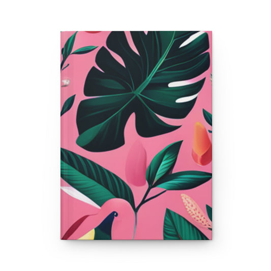 Tropical Flowers On Pink Custom Design Journal