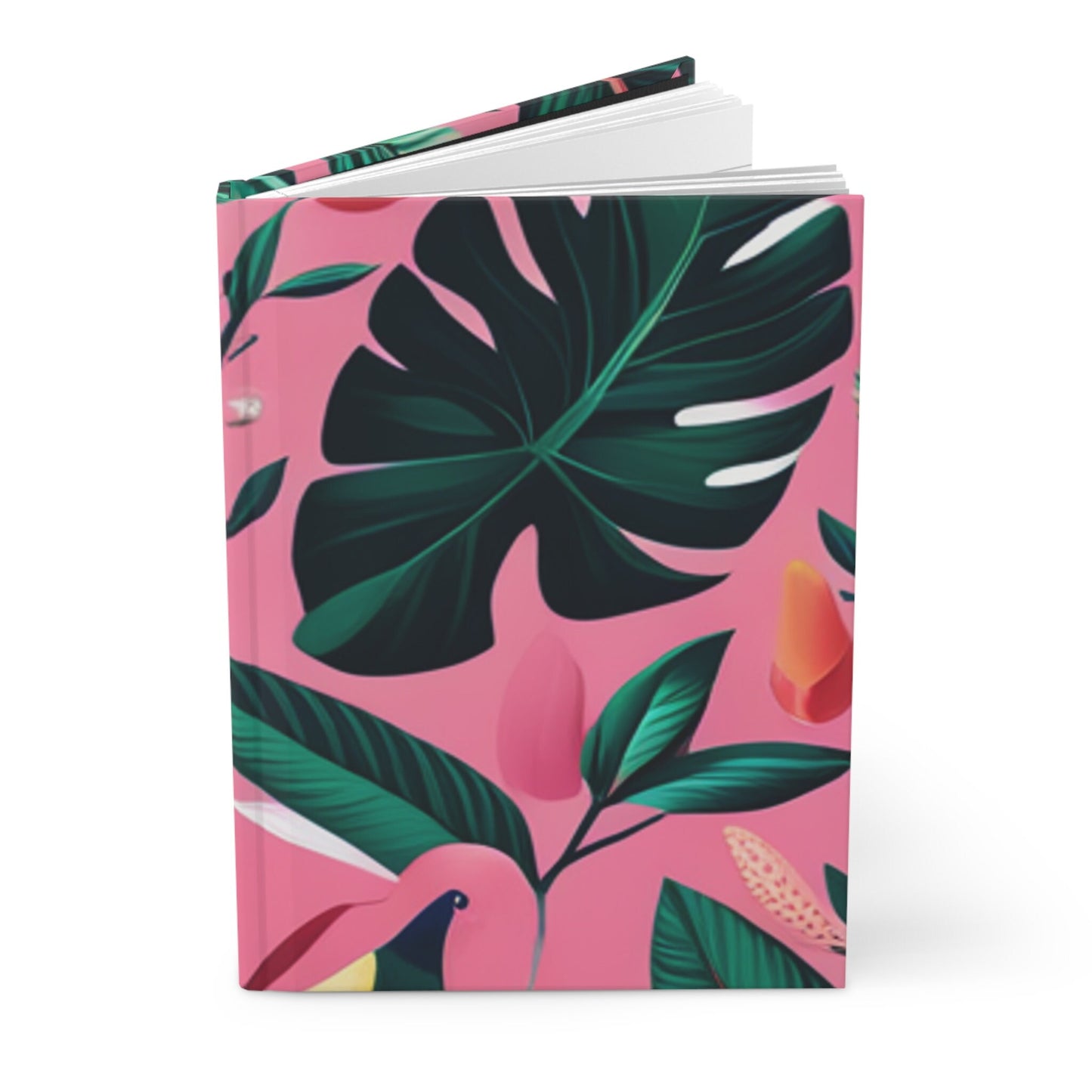 Tropical Flowers On Pink Custom Design Journal