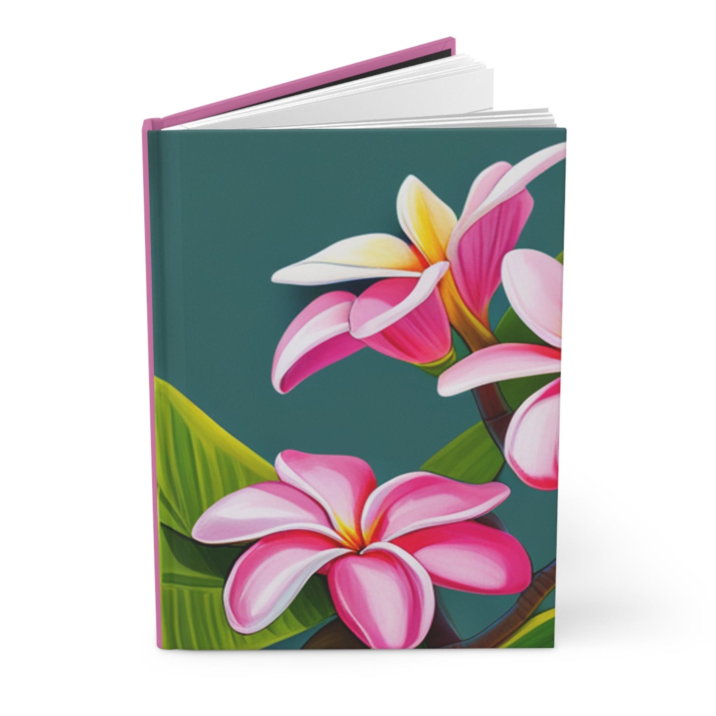 Pink Plumeria on Teal Custom Design Journal