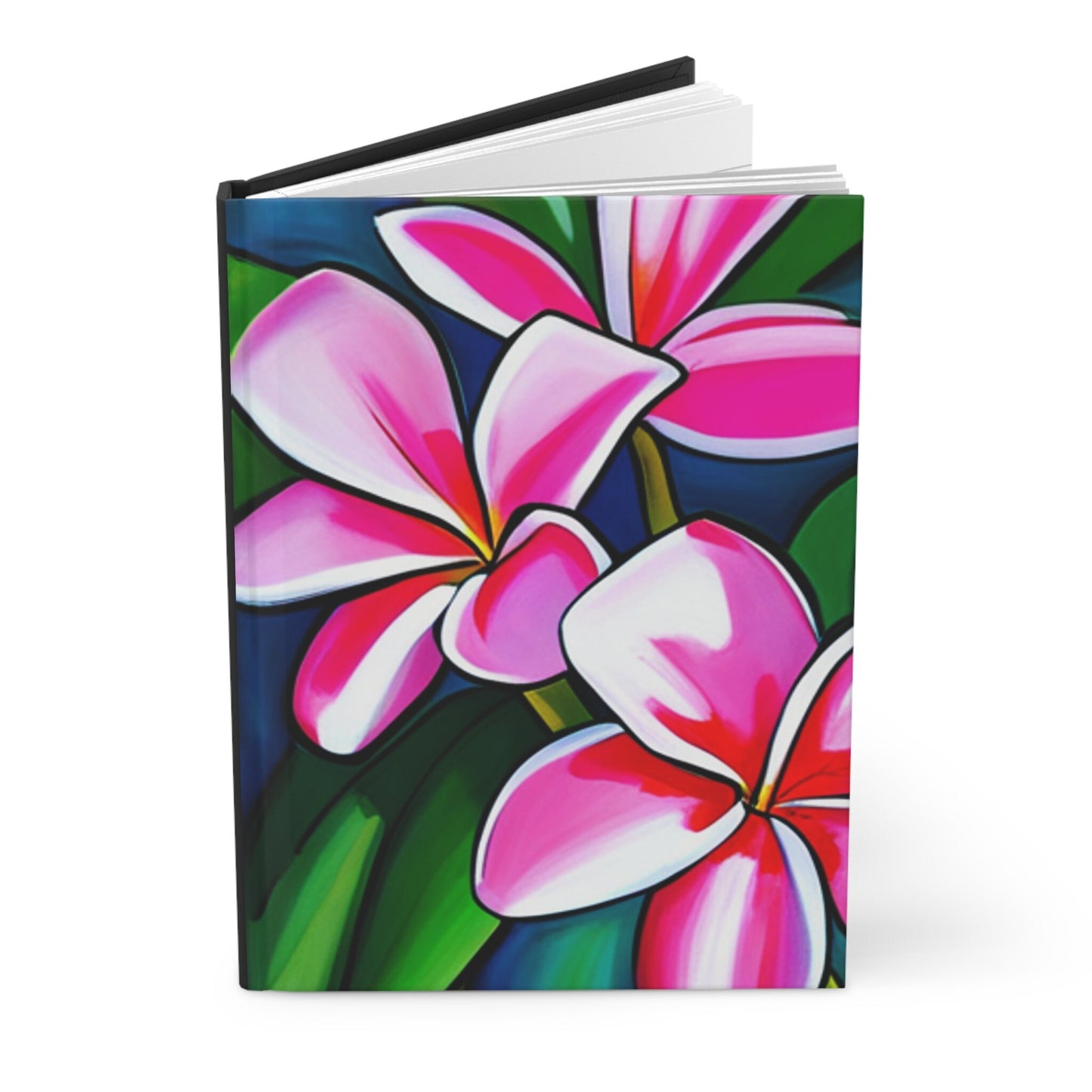 Pink Plumeria on Black Custom Design Journal