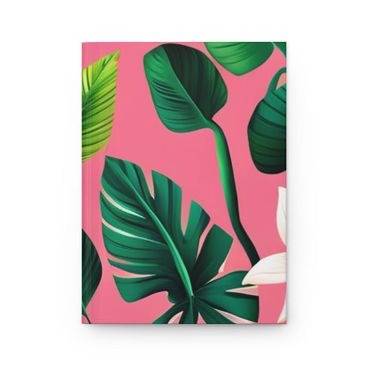 Tropical Leaves on Pink Custom Design Journal