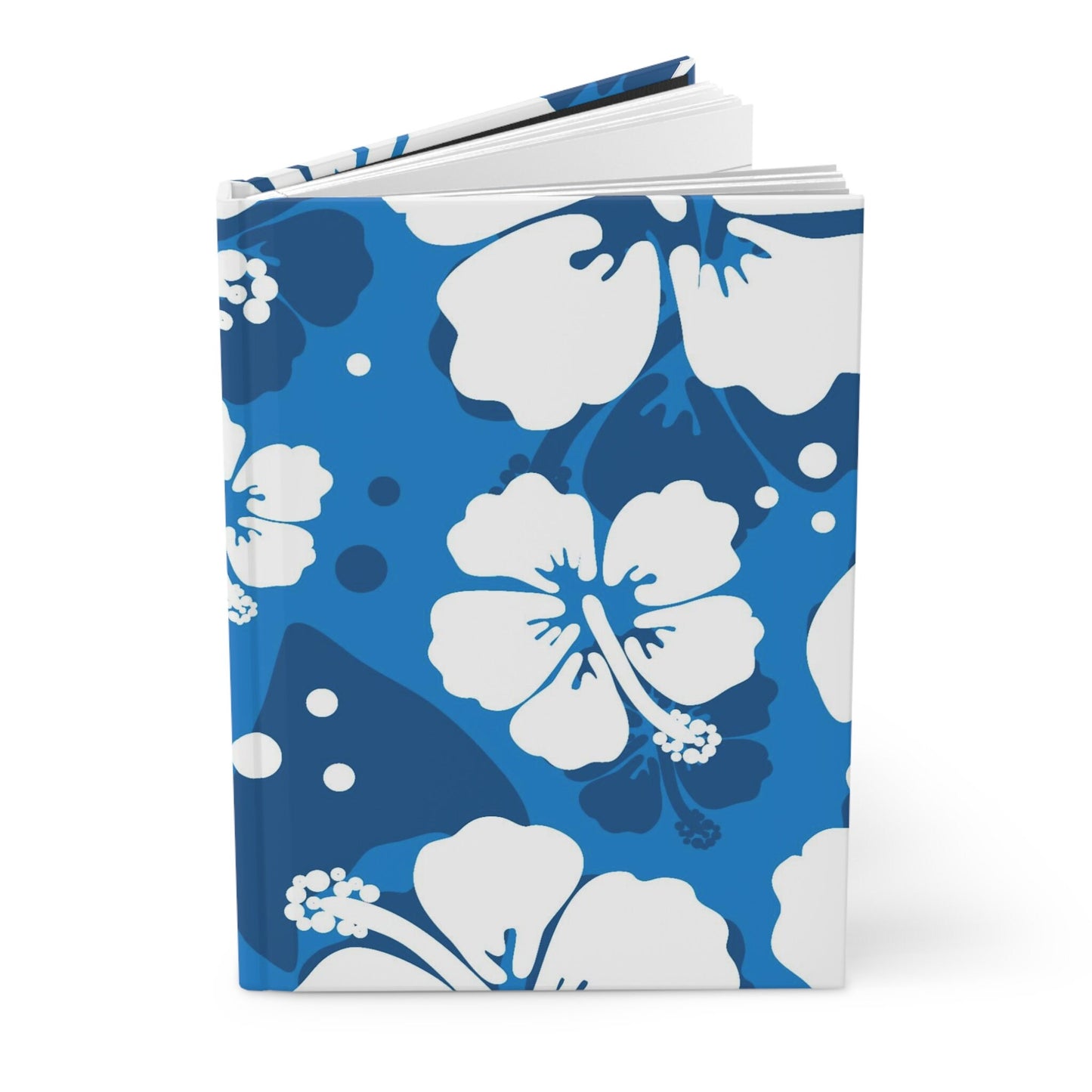 White Hibiscus on Blue  Custom Design Journal