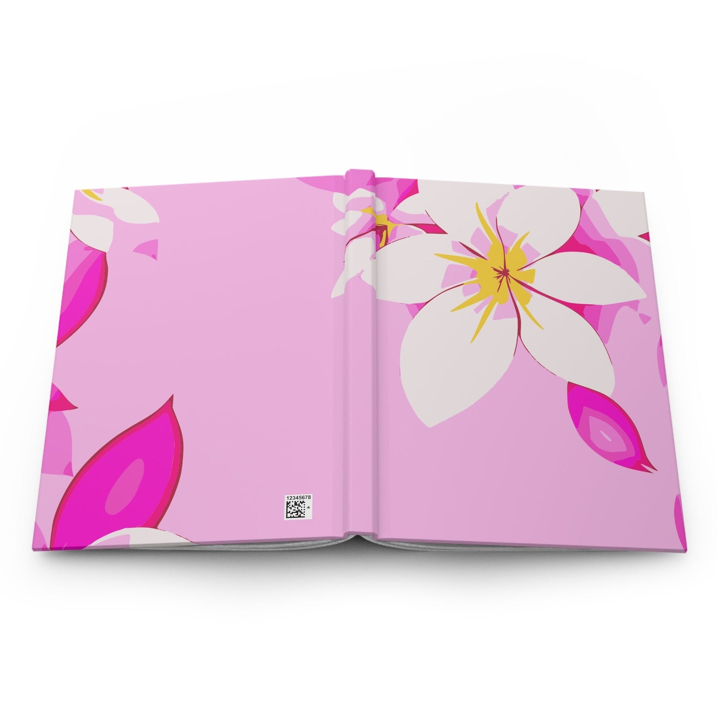 White Plumerias on Pink Custom Design Journal