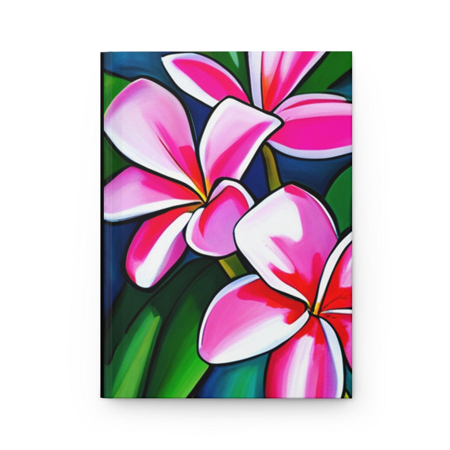 Pink Plumeria on Black Custom Design Journal