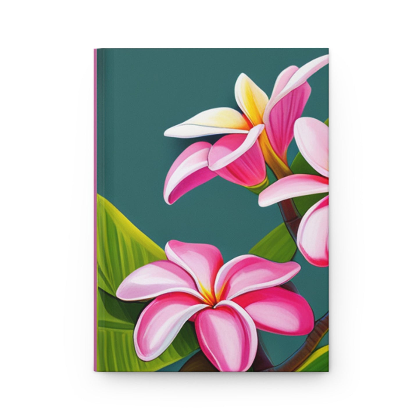 Pink Plumeria on Teal Custom Design Journal