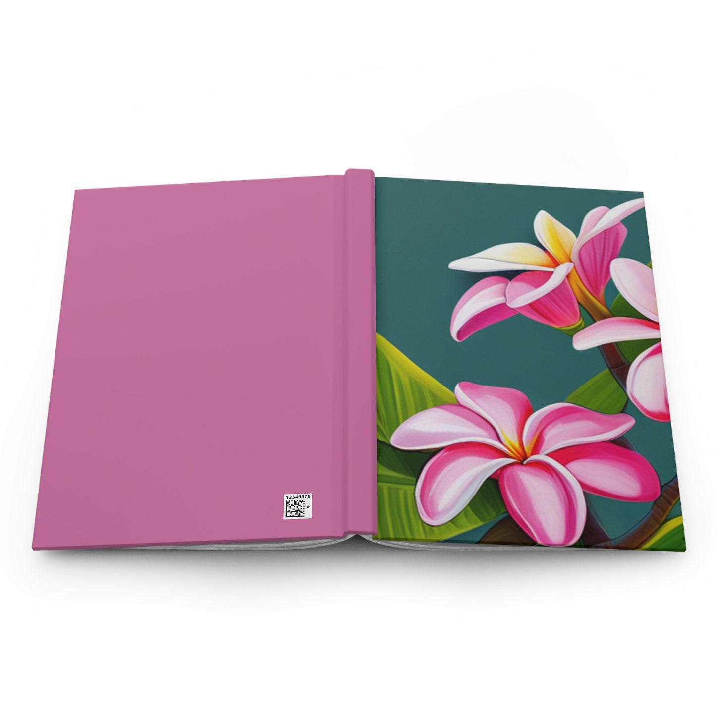 Pink Plumeria on Teal Custom Design Journal