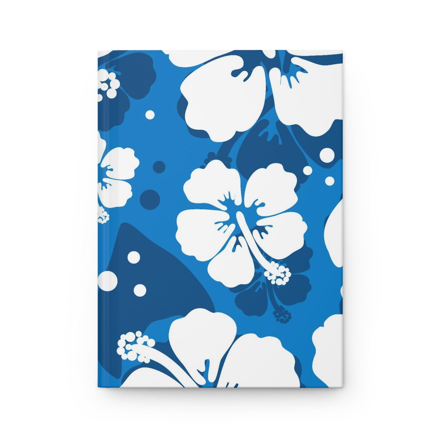 White Hibiscus on Blue  Custom Design Journal