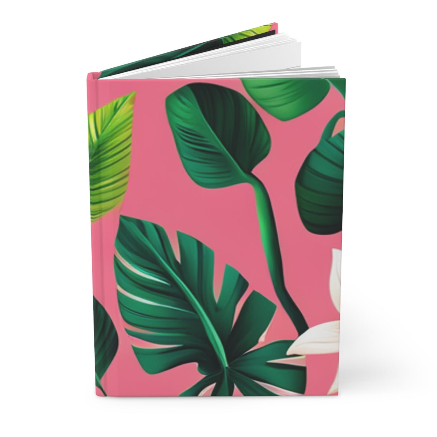 Tropical Leaves on Pink Custom Design Journal