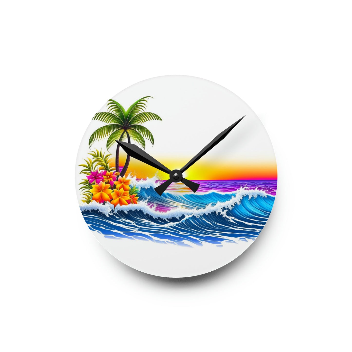 Such Beauty Custom Hawaiian Print Acrylic Wall Clock