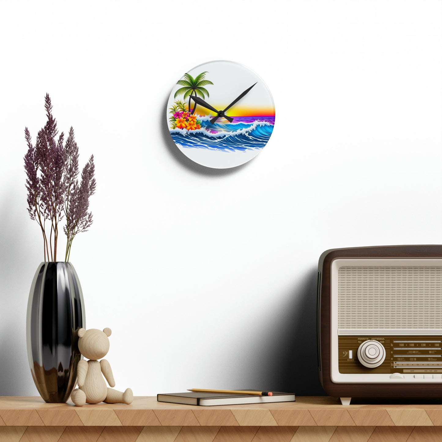 Such Beauty Custom Hawaiian Print Acrylic Wall Clock