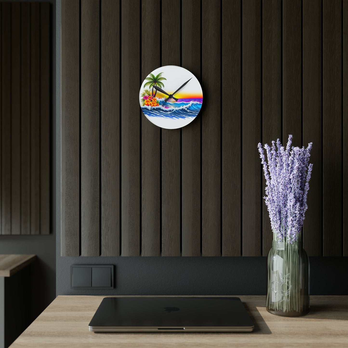 Such Beauty Custom Hawaiian Print Acrylic Wall Clock