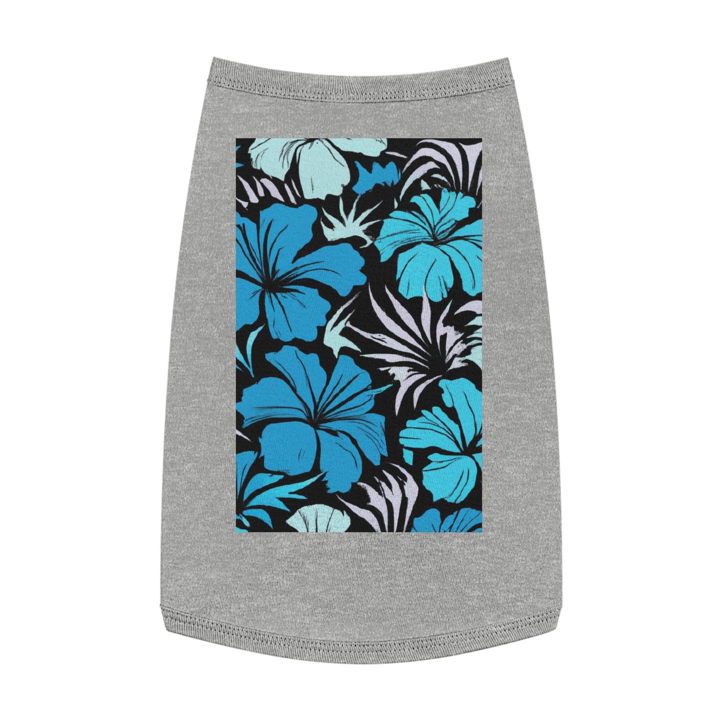 Blue Hibiscus Custom Hawaiian Print Custom Print Pet Tank Top