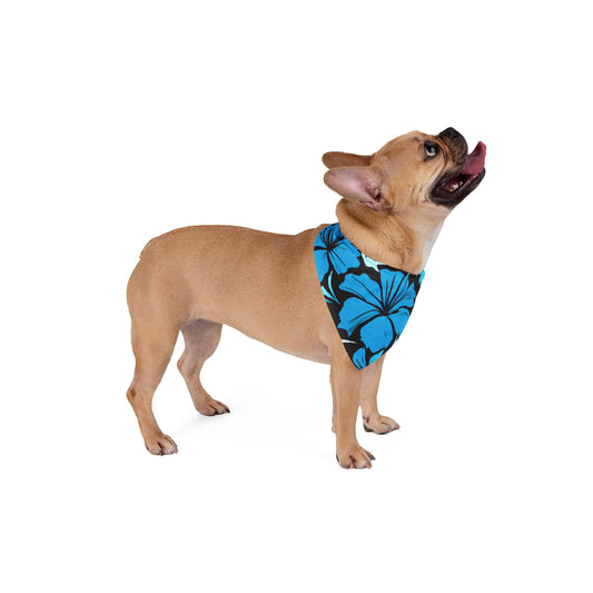 Blue Hibiscus Custom Hawaiian Print Pet Bandana