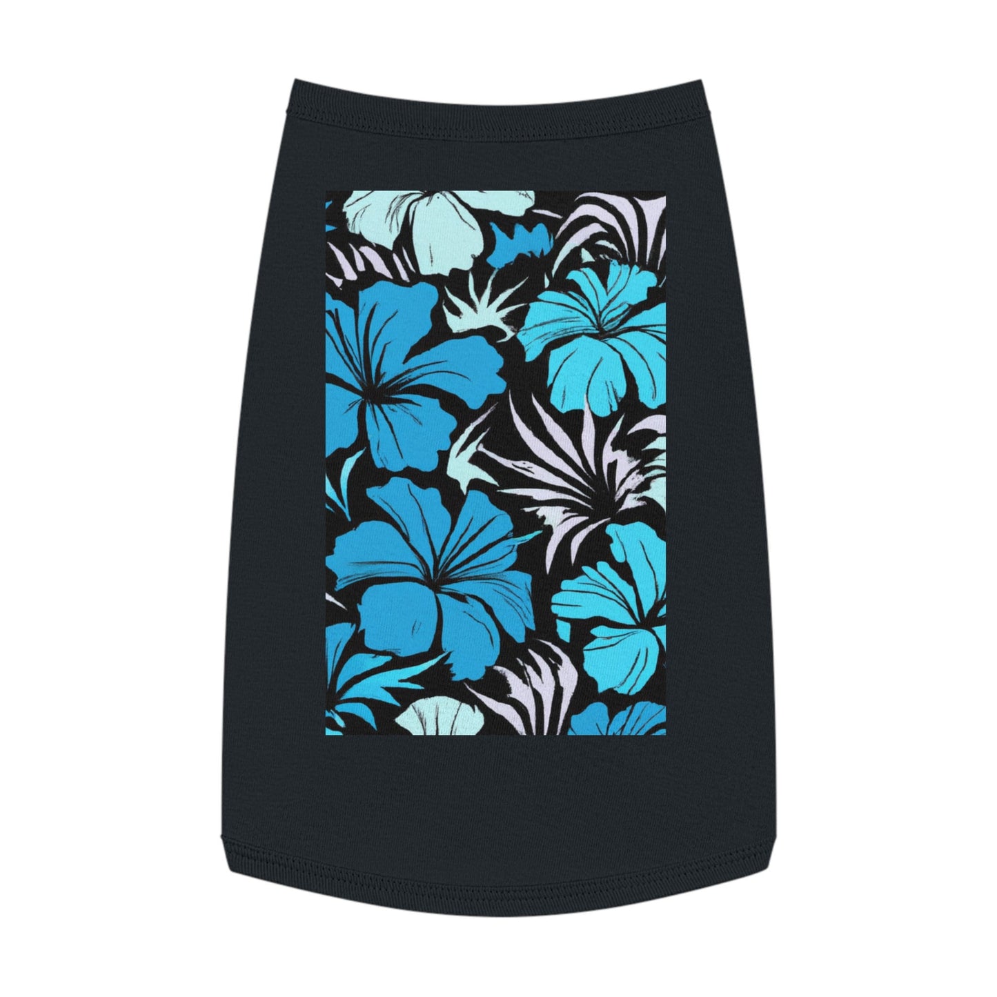 Blue Hibiscus Custom Hawaiian Print Custom Print Pet Tank Top